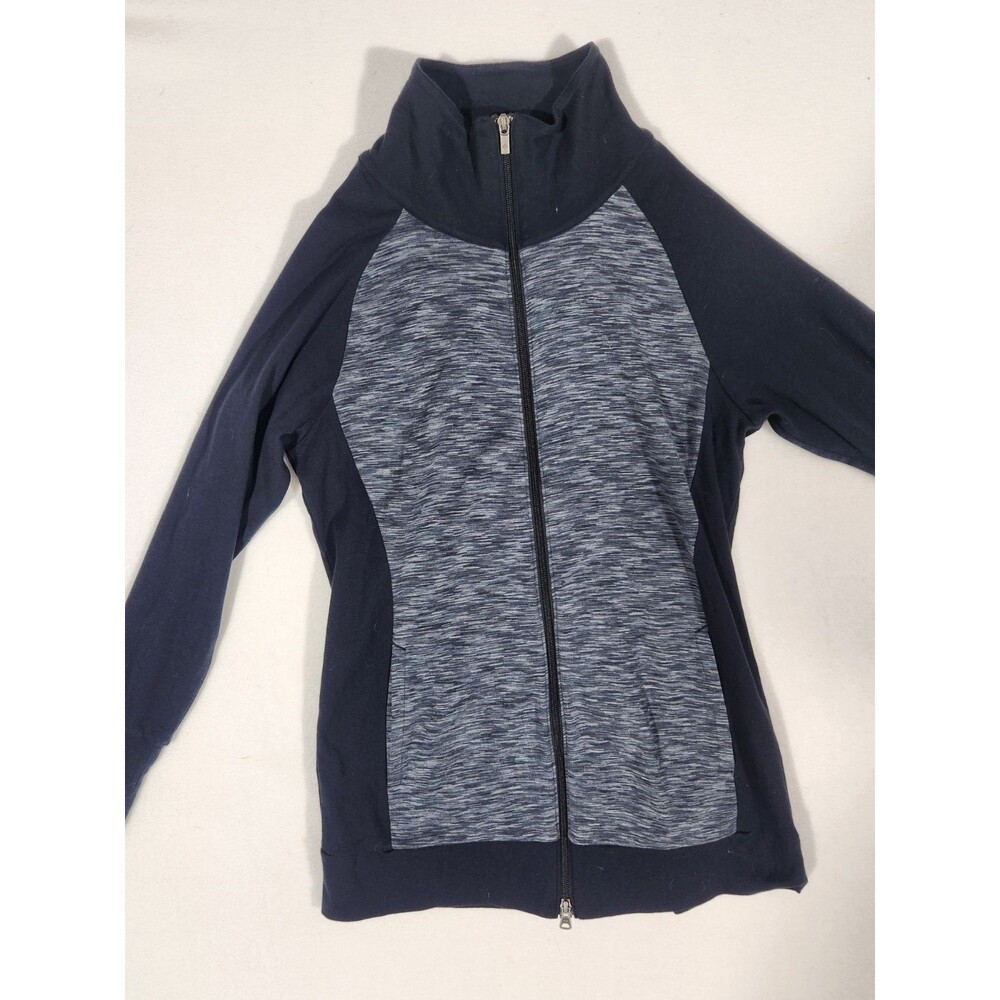 Columbia Womens Jacket Medium Black/ Heather Full Zip Cotton Jacket Outdoors